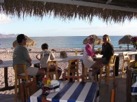 Beach-front dining at La Palapa Griega